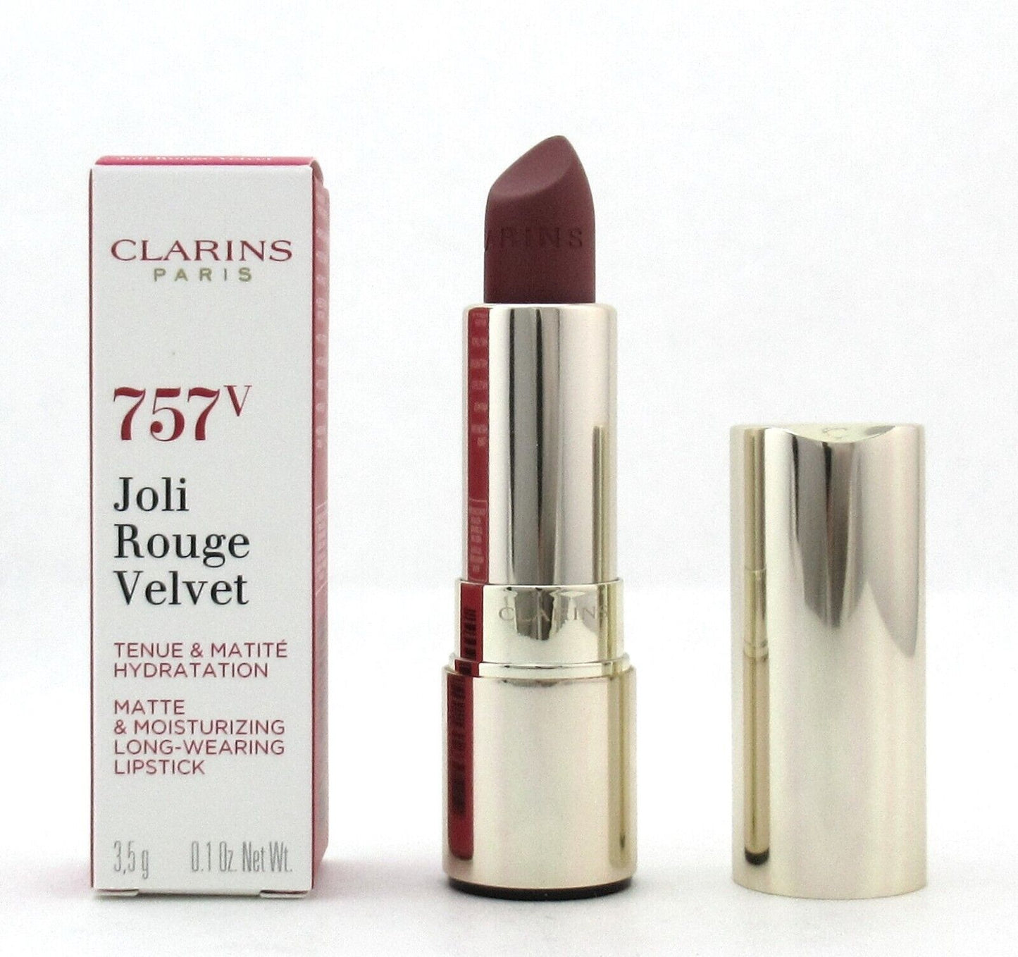 Clarins Joli Rouge Velvet Matte & Moisture Lipstick 757V Nude Brick 0.1 oz. New