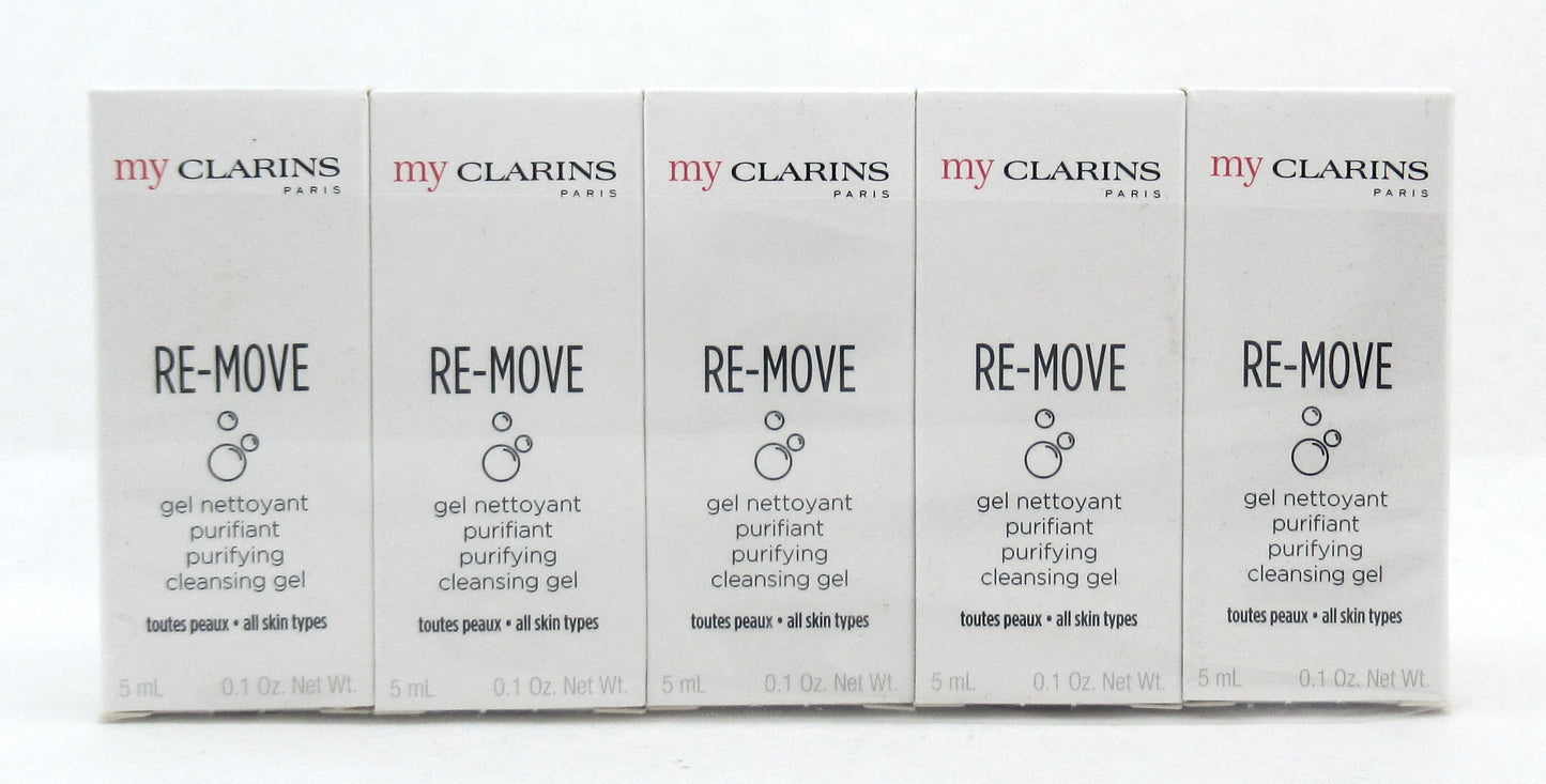 Clarins My Clarins Re Move Purifying Cleansing Gel All S. Sample 5 ml. Lot of 10