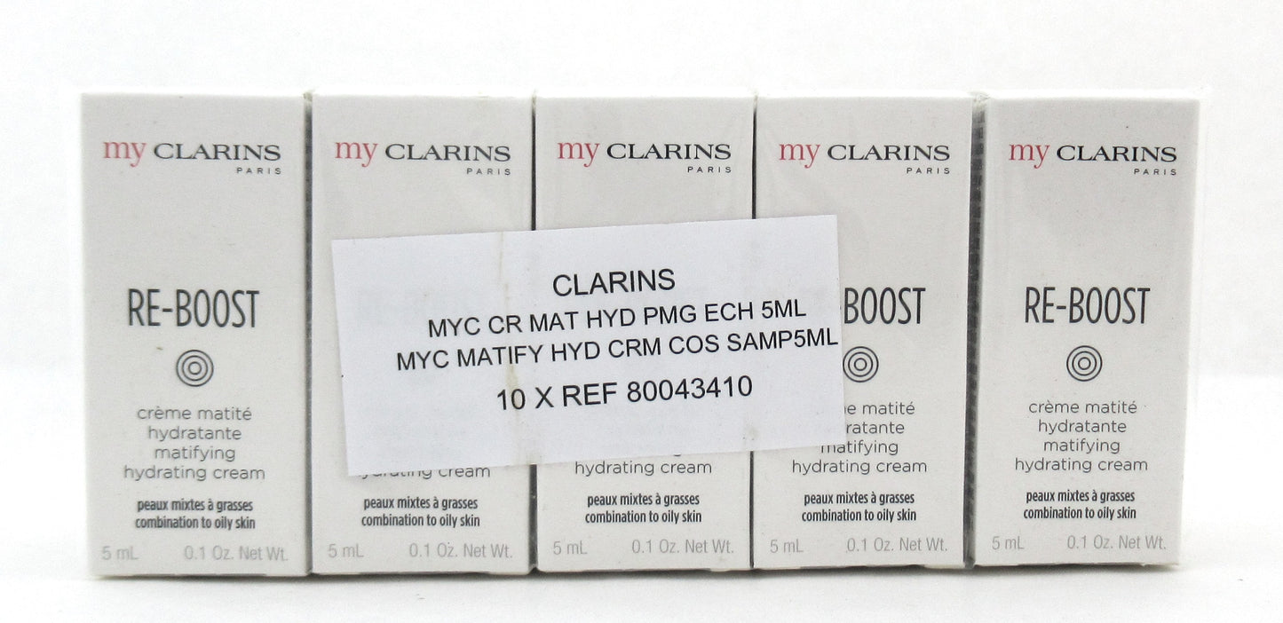 Clarins My Clarins Re-Boost Matifying Hydrating Cream Sample 5 ml Lot of 10 New