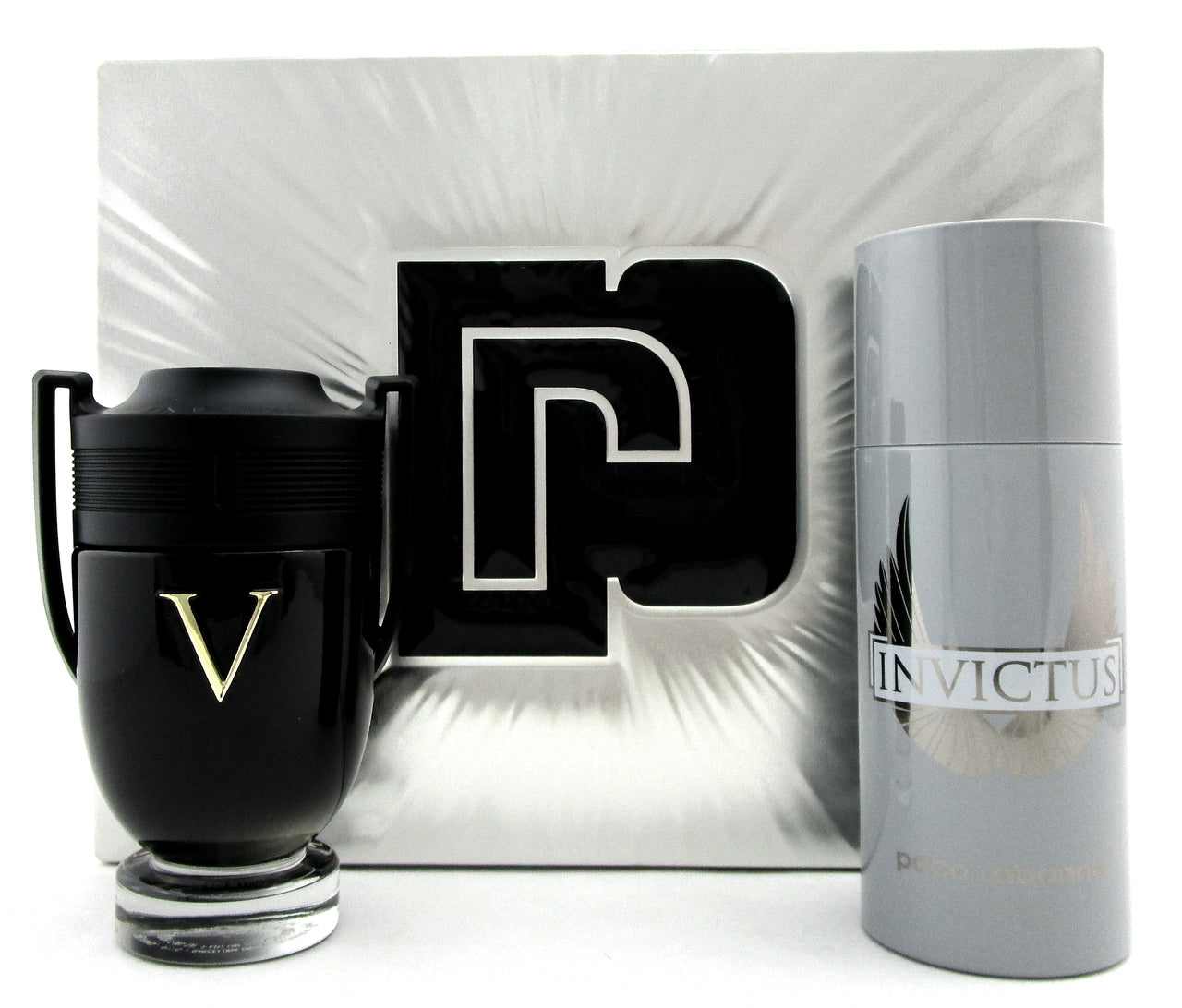 Invictus Victory by Paco Rabanne 3.4oz EDP Extreme Spr + 5.1oz Deo Spr. New Set