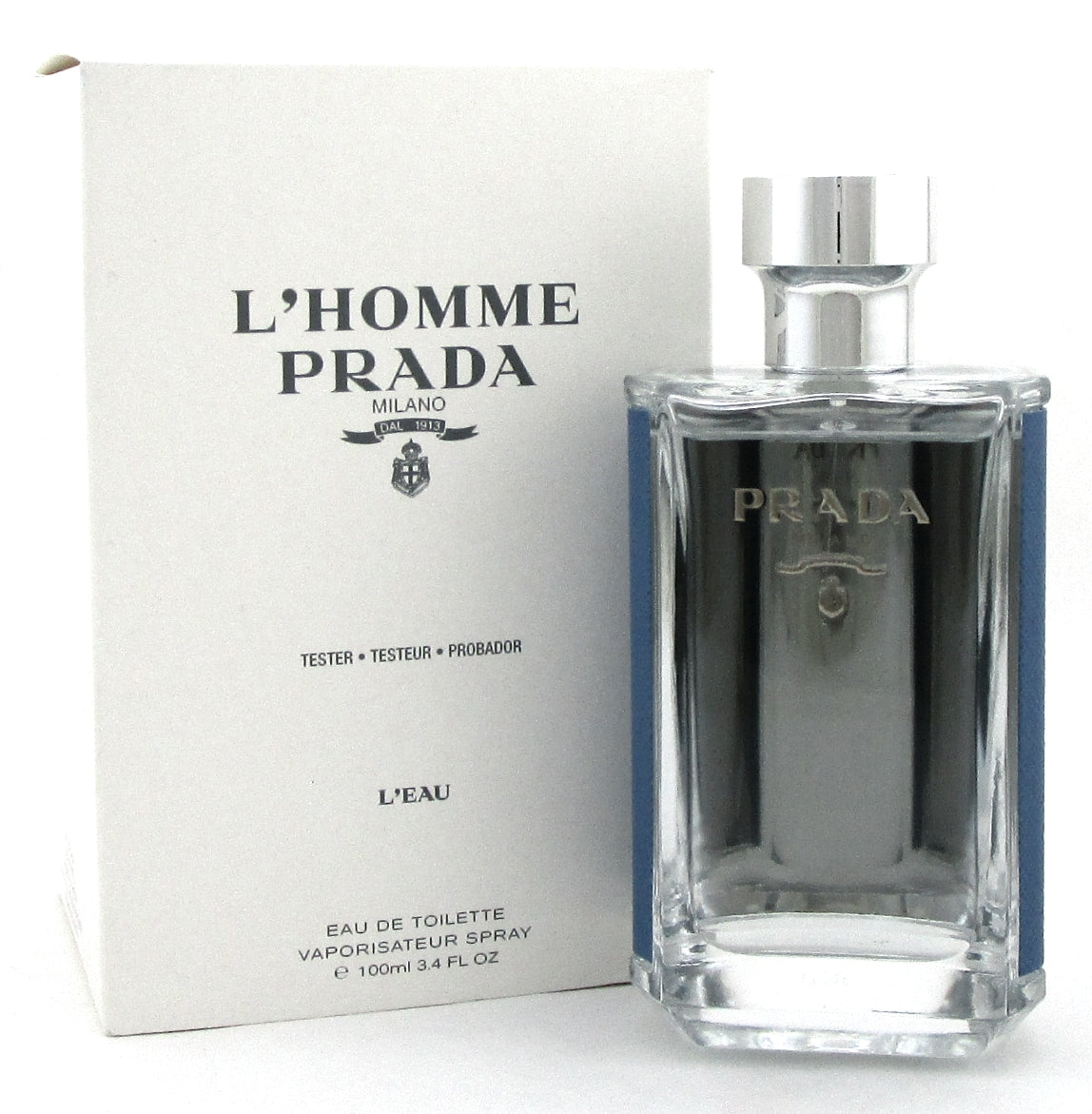 L'Homme Prada Milano L'EAU by Prada 3.4 oz. EDT Spray for Men. Brand new Tester.