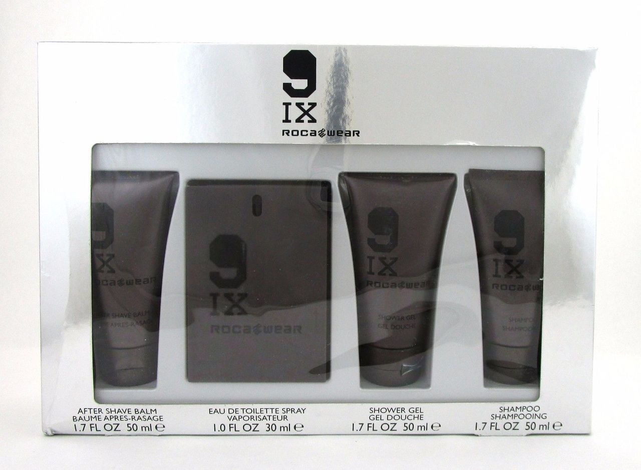 RocaWear IX 4Pcs Set for Men:1.0ozEDT+1.7ozA/ShBalm&Sh/G&Shamp *Damag.