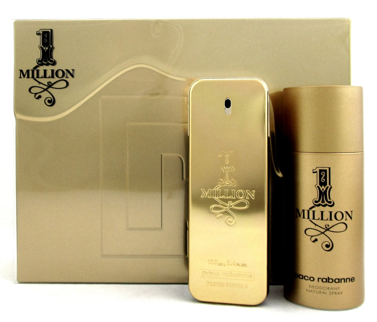 1 Million Cologne by Paco Rabanne 3.4oz.EDT+ 5.1oz.Deo. Brand New in Metal Box.