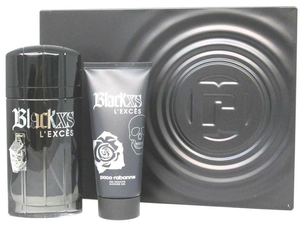 Black XS L'Exces by Paco Rabanne EDT Intense 3.4 oz+Shower Gel Men