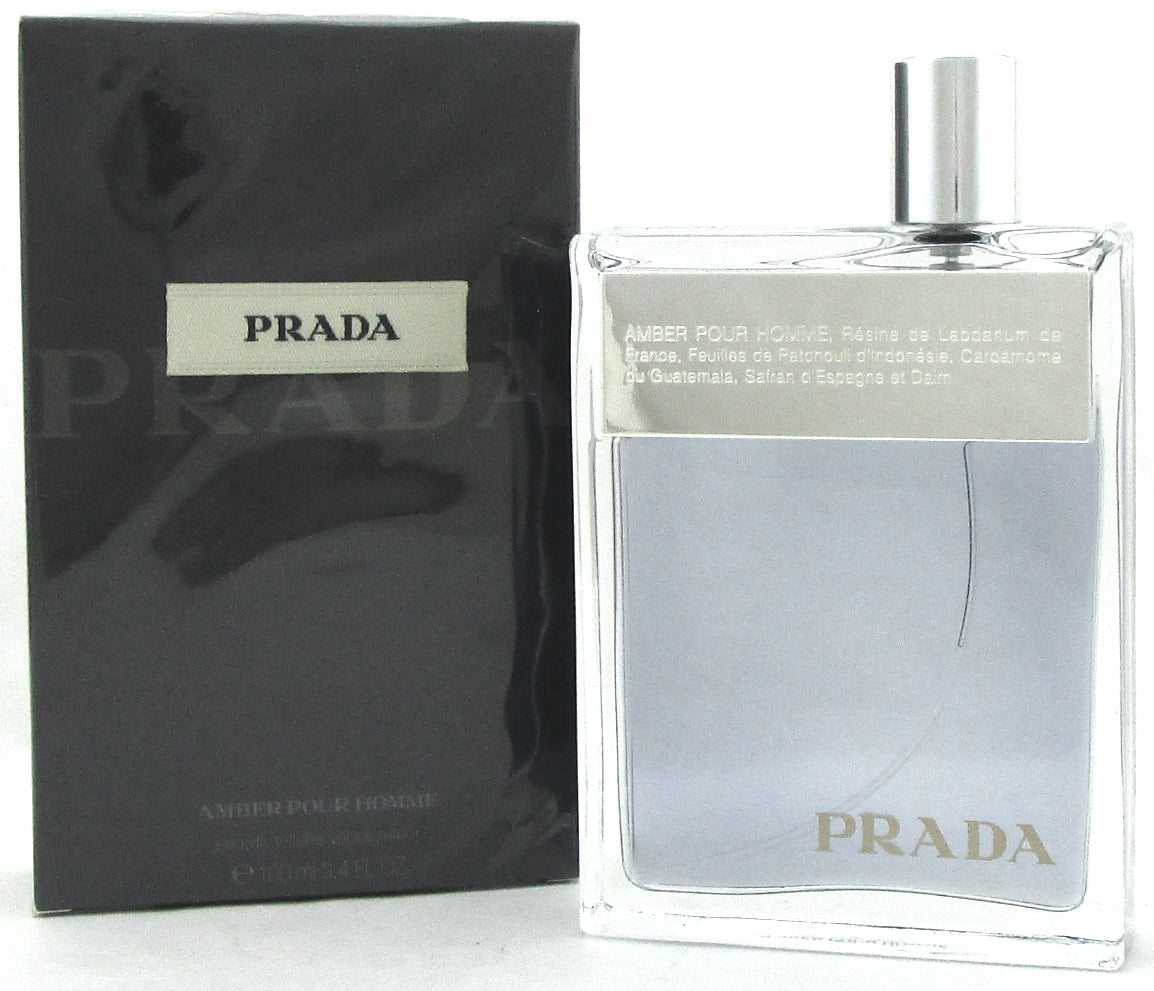 Prada Amber Pour Homme by Prada 3.3 oz. Eau de Toilette Spray. New. DAMAGED Box