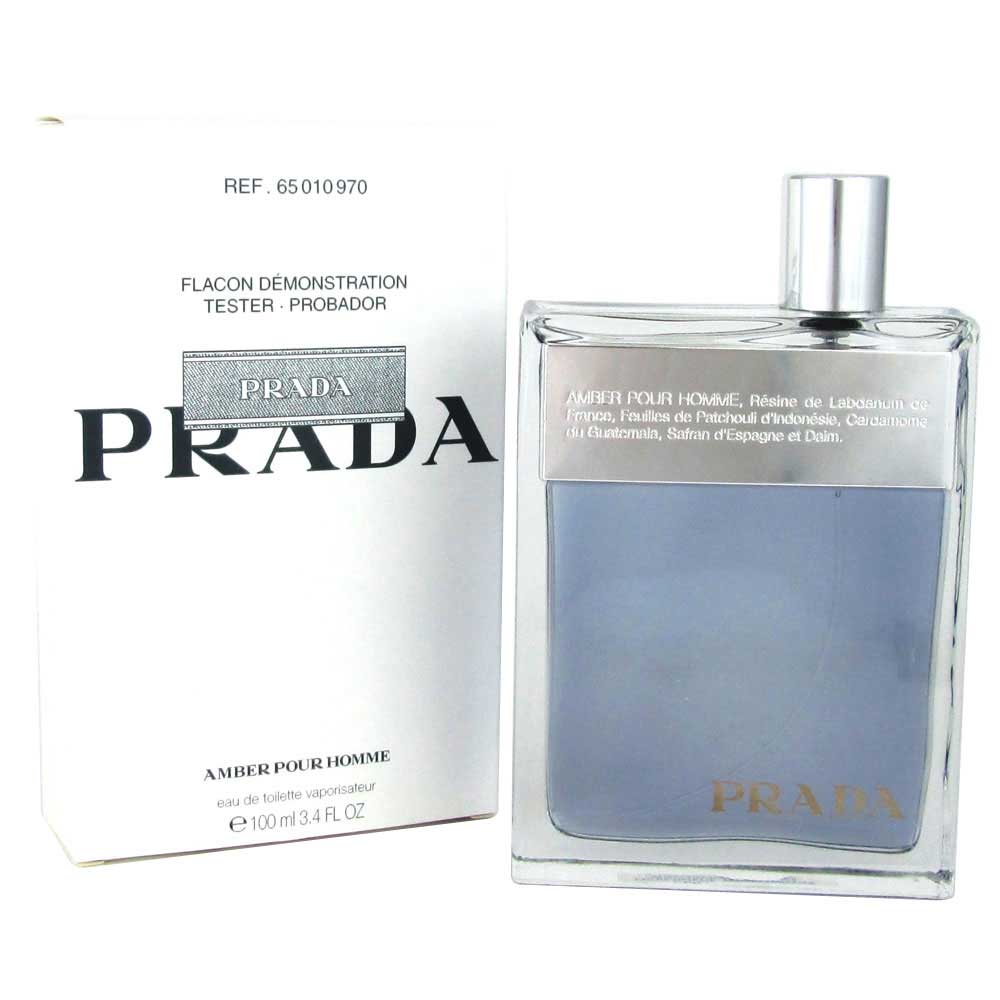 Prada Amber Pour Homme Eau de Toilette Spray 3.4oz. New Tester