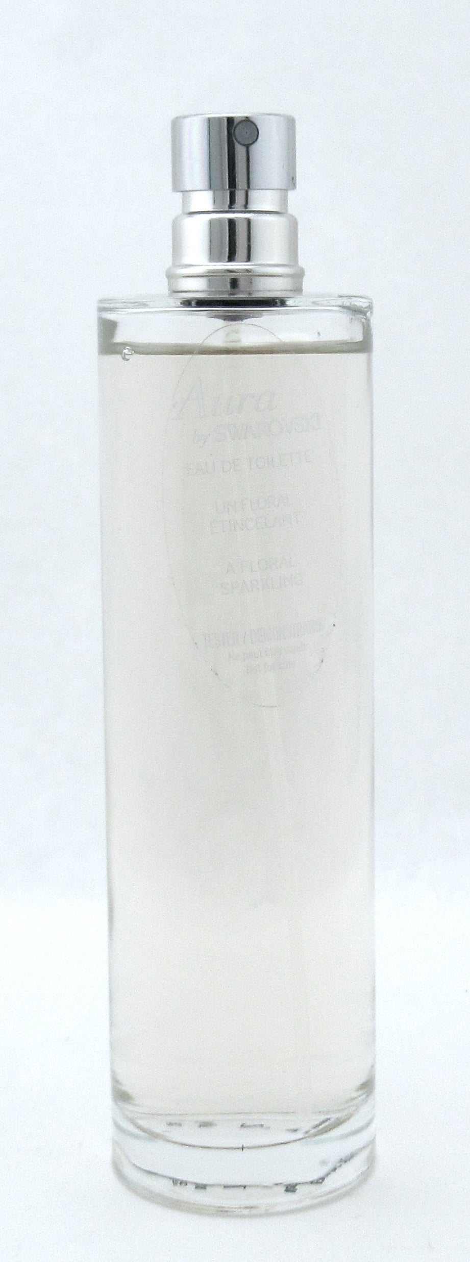 Aura by Swarovski Eau De Toilette Refillable Spray A Floral Sparkling 2.6 oz. LOWFILL Bottle No Box No Top