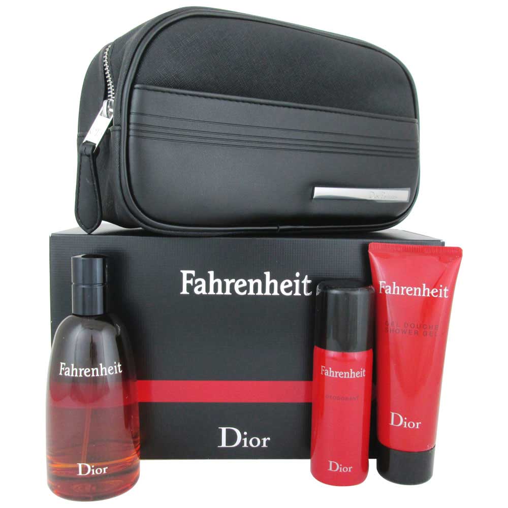 Fahrenheit by Dior 3.4oz.EDT+2.5oz.Gel+1.7oz.Deo.Spray. Damaged Box
