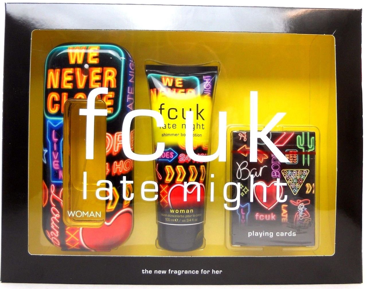 FCUK Late Night for Her by French Connection 3.4 oz.EDT Set for Women.Brand New.