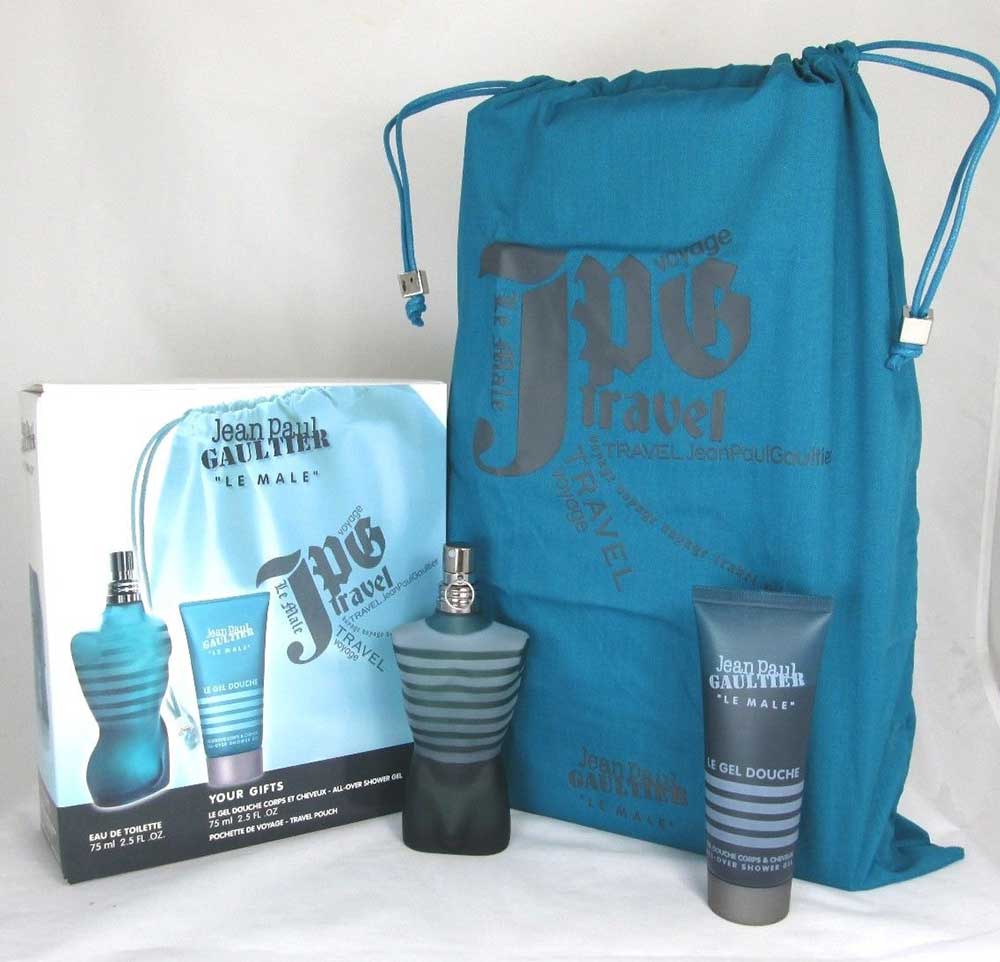 Le Male by Jean Paul Gaultier Set:2.5EDT+ 2.5Shower Gel+ Travel Pouch