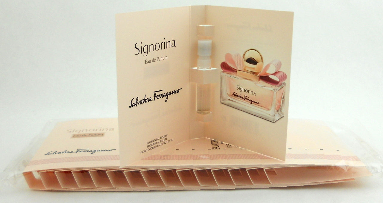 Signorina Perfume by Salvatore Ferragamo 15 x 0.05 oz EDP Vials. Sealed Bag..