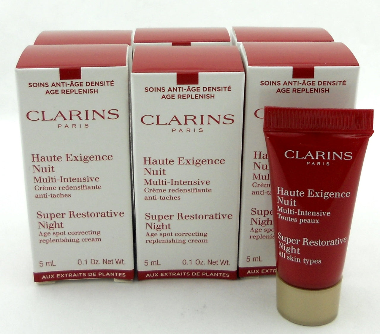 Clarins Super Restorative Night Age Spot Correcting Cream 0.1 oz./5 ml LOT of 8