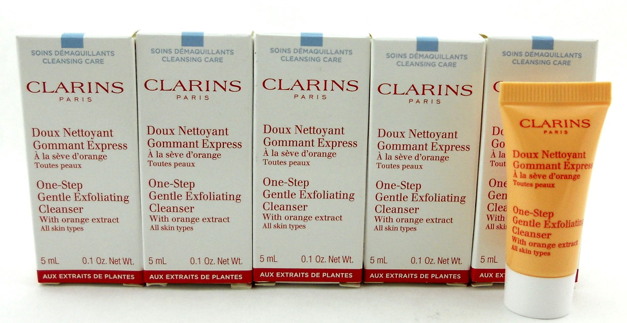 Clarins One-Step Gentle Exfoliating Cleanser 0.1 oz./5 ml. Travel Size LOT of 5