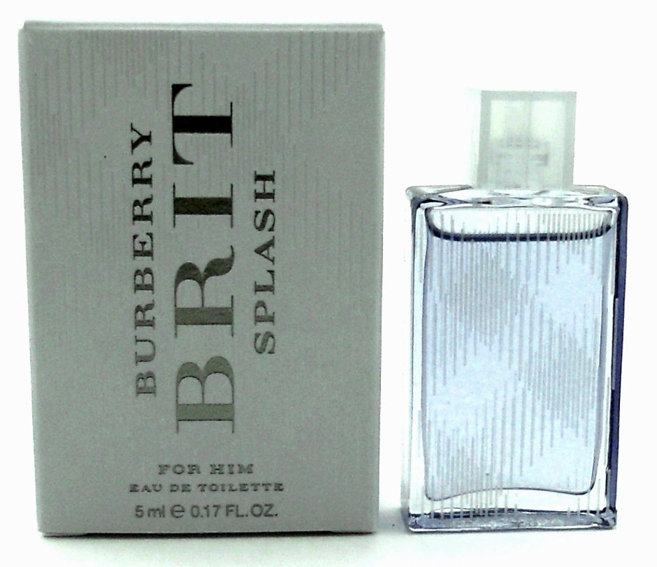 BURBERRY BRIT SPLASH for Him Cologne by Burberry 5 ml. EDT Mini Bottle. New in Box.