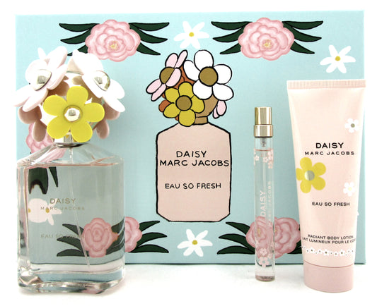 Daisy Eau So Fresh by Marc Jacobs 4.2oz.&10ml. EDT Spray +2.5oz. B/Lot. New Set