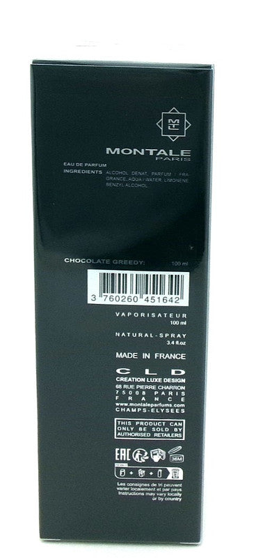 Montale CHOCOLATE GREEDY by Montale Paris 3.4 oz./100 ml. Eau de Parfum Spray Unisex. New In Box