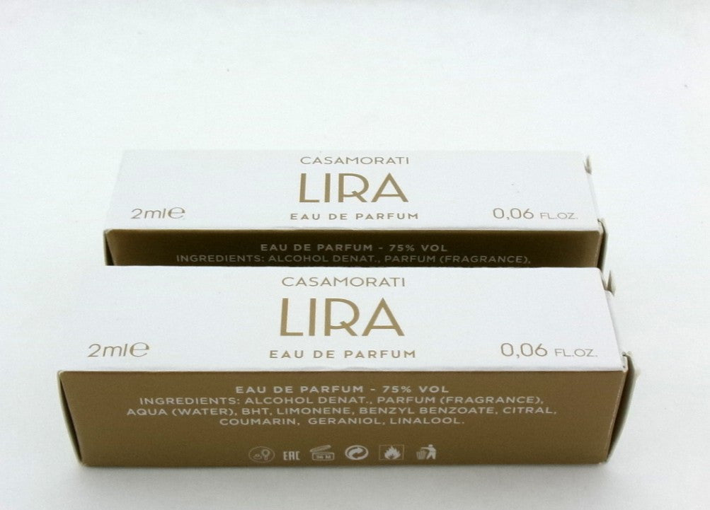 Casamorati LIRA by Xerjoff 0.06 oz. EDP Sample Spray for Women. New Lot of 2 Vials Damaged