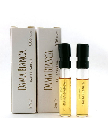 Casamorati DAMA BIANCA by Xerjoff 0.06 oz. Eau de Parfum Sample Spray for Women. Lot of 2 Vials Damaged