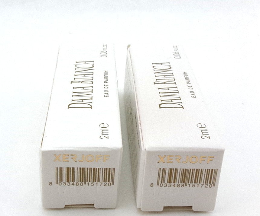 Casamorati DAMA BIANCA by Xerjoff 0.06 oz. Eau de Parfum Sample Spray for Women. Lot of 2 Vials Damaged