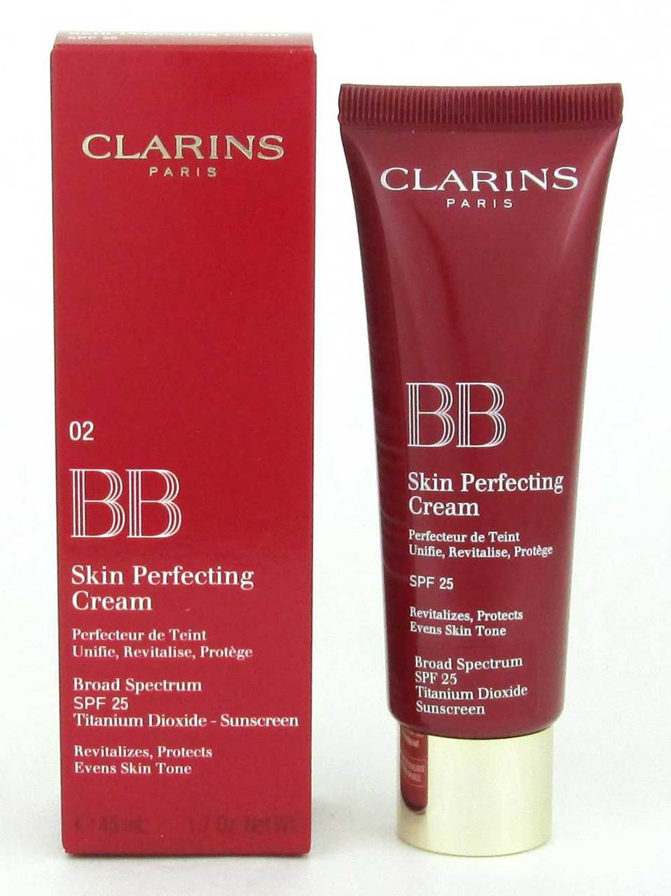 Clarins BB Skin Perfecting Cream SPF 25 02 Medium 45 ml/1.7 oz NIB