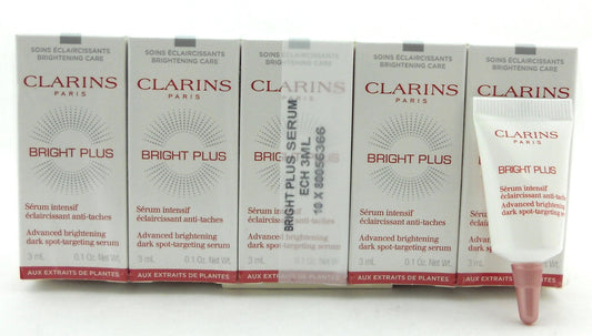 Clarins Bright Plus Dark Spot Targeting Serum Travel Size 0.1oz./3ml. LOT of 10