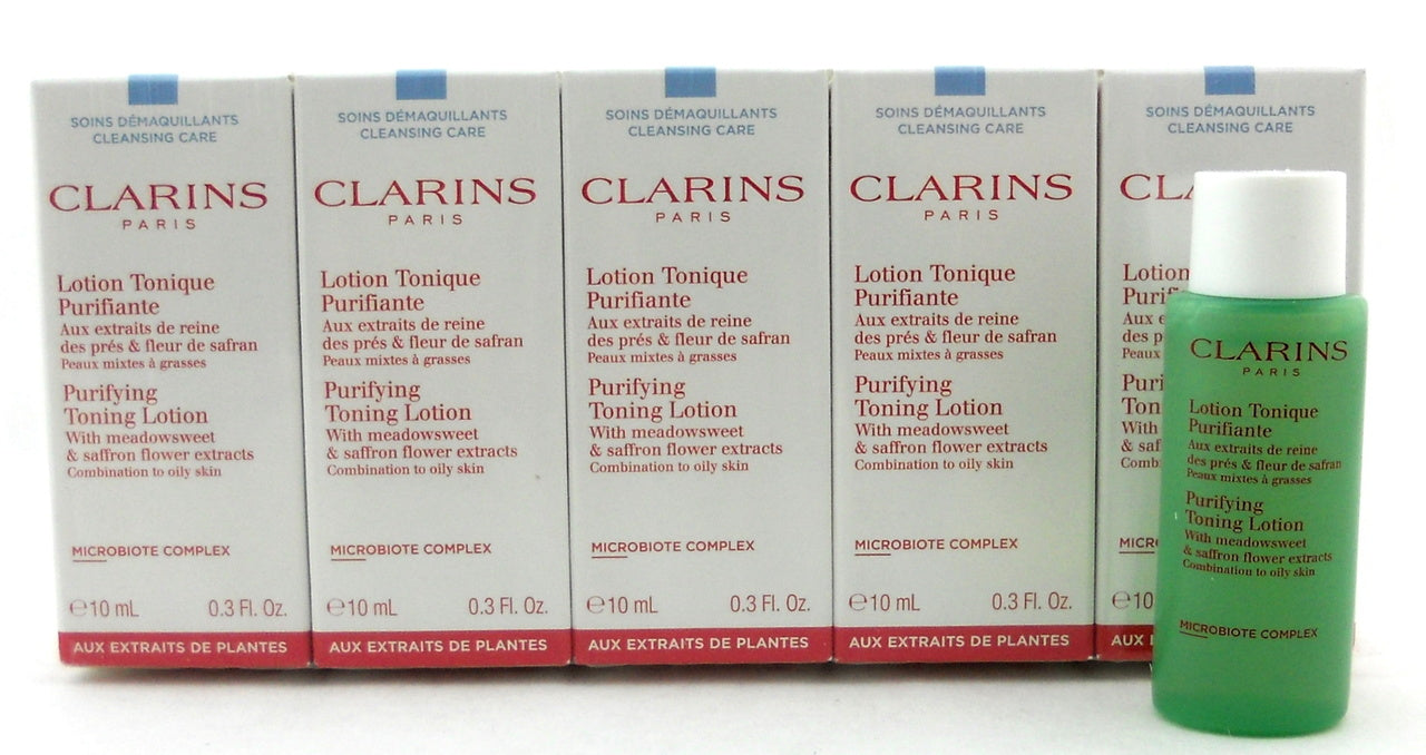 Clarins Purifying Toning Lotion Trial Size 10 mL / 0.3 oz. LOT OF 10 Boxes.New