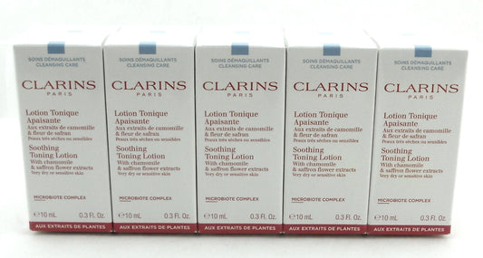 Clarins Soothing Toning Lotion Trial Size 10 mL / 0.3 oz. LOT OF 10 Boxes