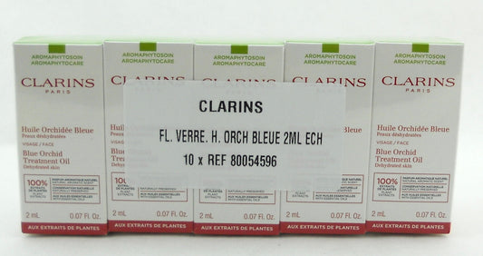 Clarins Face Treatment Oil Blue Orchid 2 ml Samples LOT of 10 New in Box