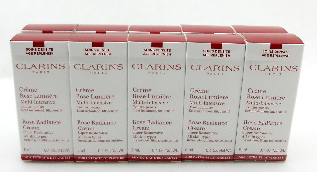 Clarins Rose Radiance Cream Super Restorative 5 ml. Sample LOT of 10  NEW