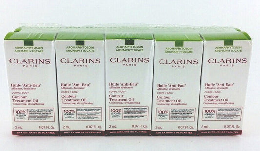 Clarins Huile Anti Eau Contour Treatment Oil Travel size 2 ml. LOT of 10 Sealed