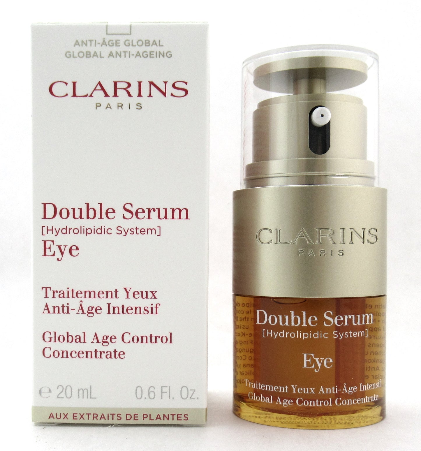 Clarins Double Serum Eye Global Age Control Concentrate 20 ml./ 0.6 oz. New
