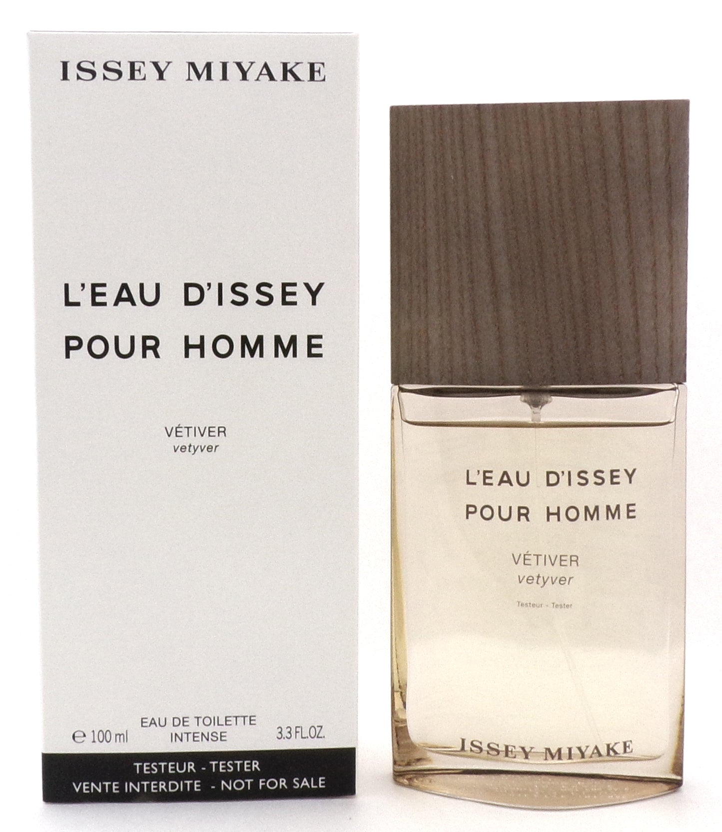 L'Eau D'Issey Pour Homme VETIVER by Issey Miyake 3.3 oz EDT Intense Spray for Men. New Tester w/Cap