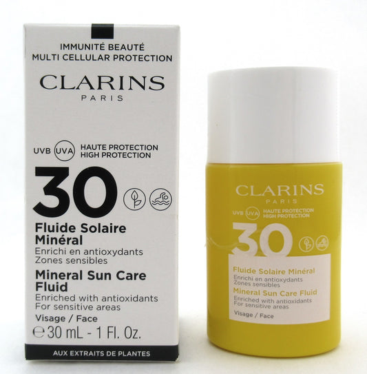 Clarins Mineral Sun Care Fluid SPF 30 for Face 30 ml./ 1 oz. New Tester