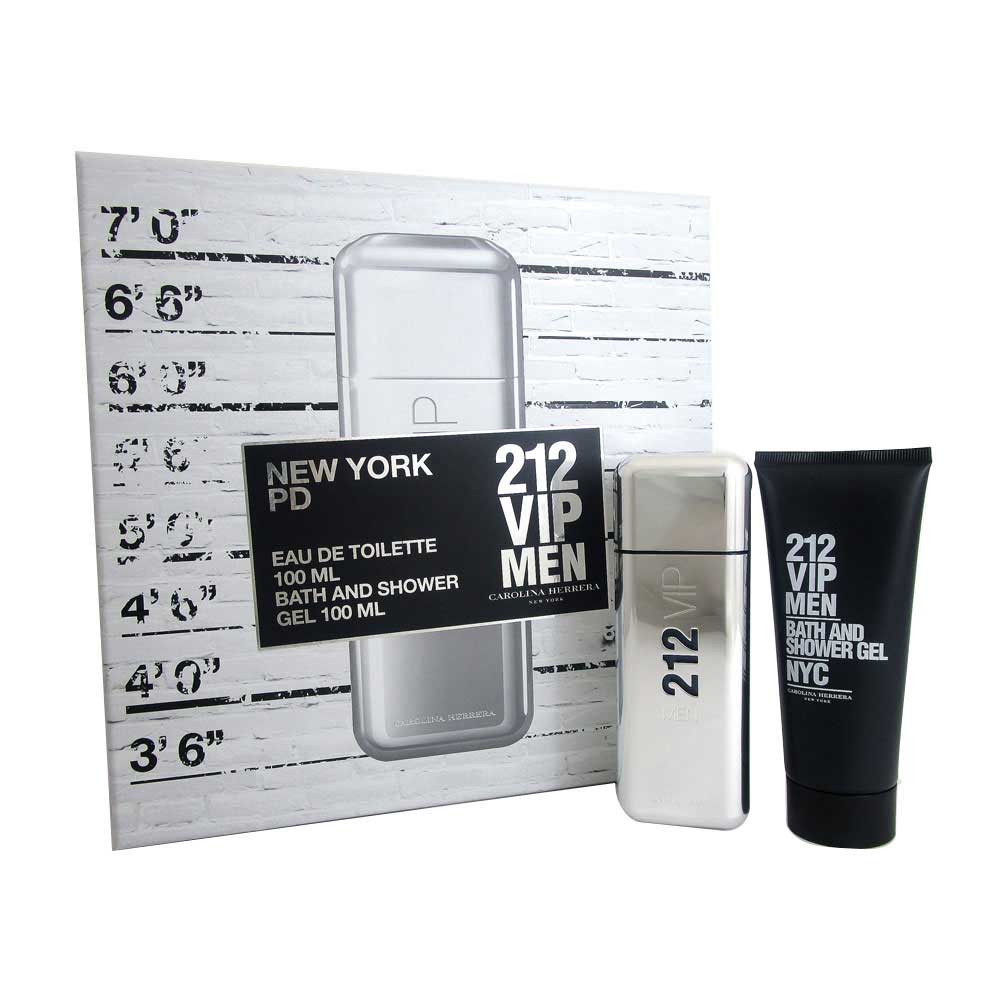 212 VIP MEN Carolina Herrera Set:3.4oz.EDT+3.4oz.Shower Gel NIB