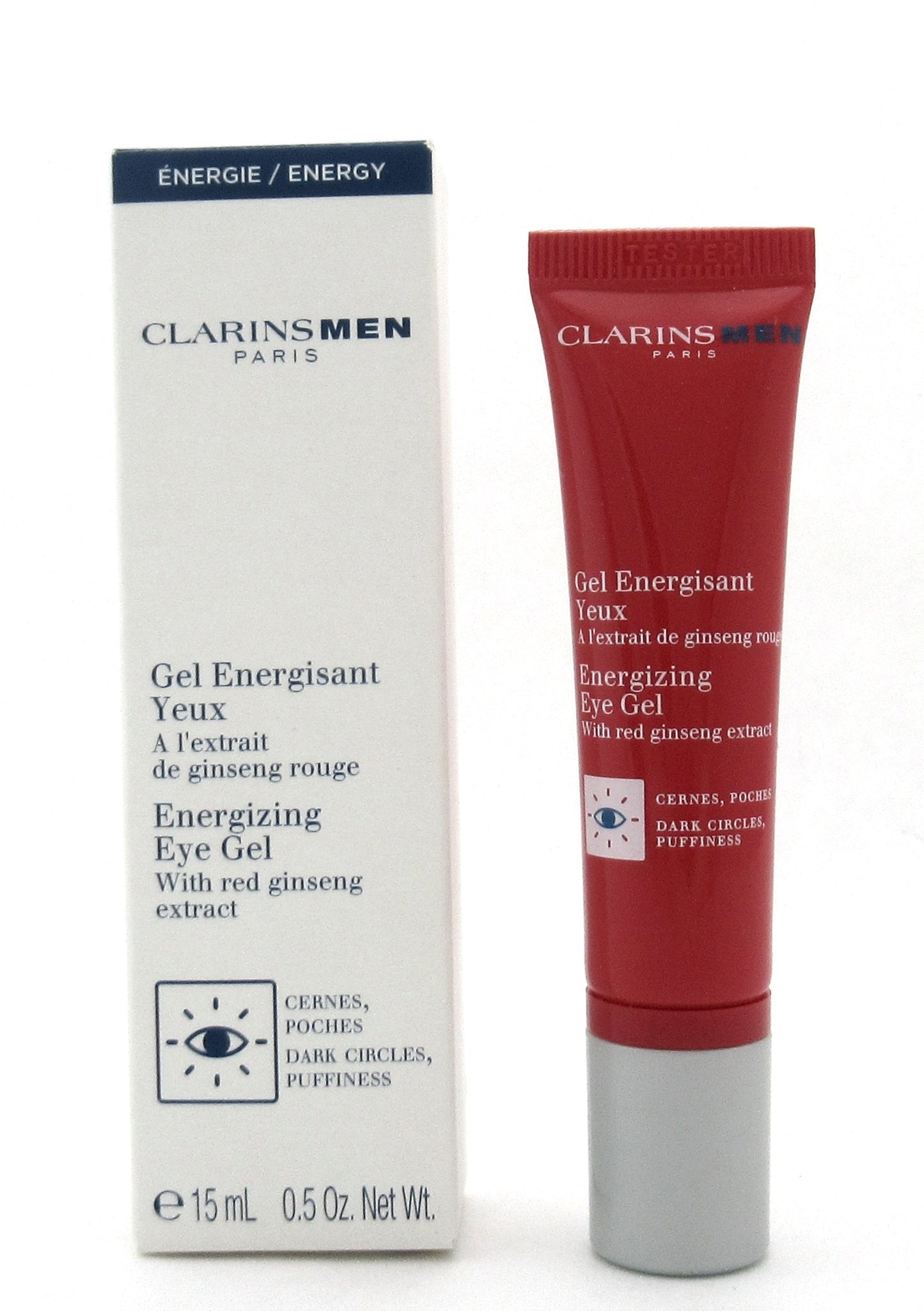 Clarins Men Energizing Eye Gel 15 ml./ 0.5 oz. New Tester