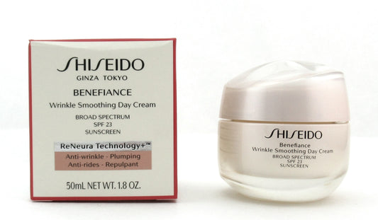 Shiseido Benefiance Wrinkle Smoothing Day Cream SPF 23 50 ml./ 1.8 oz. New Damaged Box