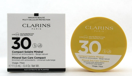 Clarins Mineral Sun Care Compact SPF 30 for Face Universal Nude Beige 11.5 ml./ 0.4 oz. New Tester