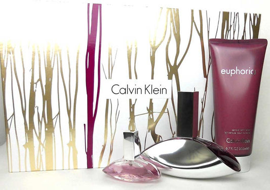Euphoria by Calvin Klein 3.4 oz.Edp Spray Gift Set.New In Hard Box