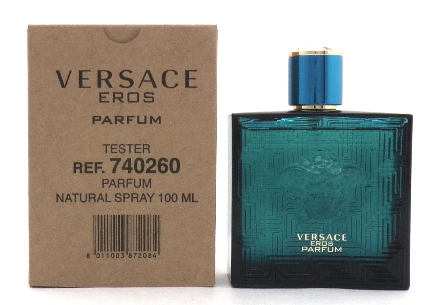 Versace Eros by Versace 3.4 oz./ 100 ml. PARFUM Spray for Men. New Tester w/Cap