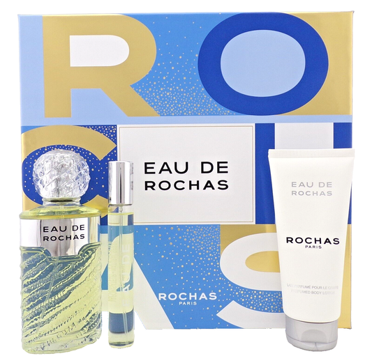 Eau de Rochas by Rochas 3.3oz & 20ml EDT Spray + 3.3oz B/Lotion. New Women's SET