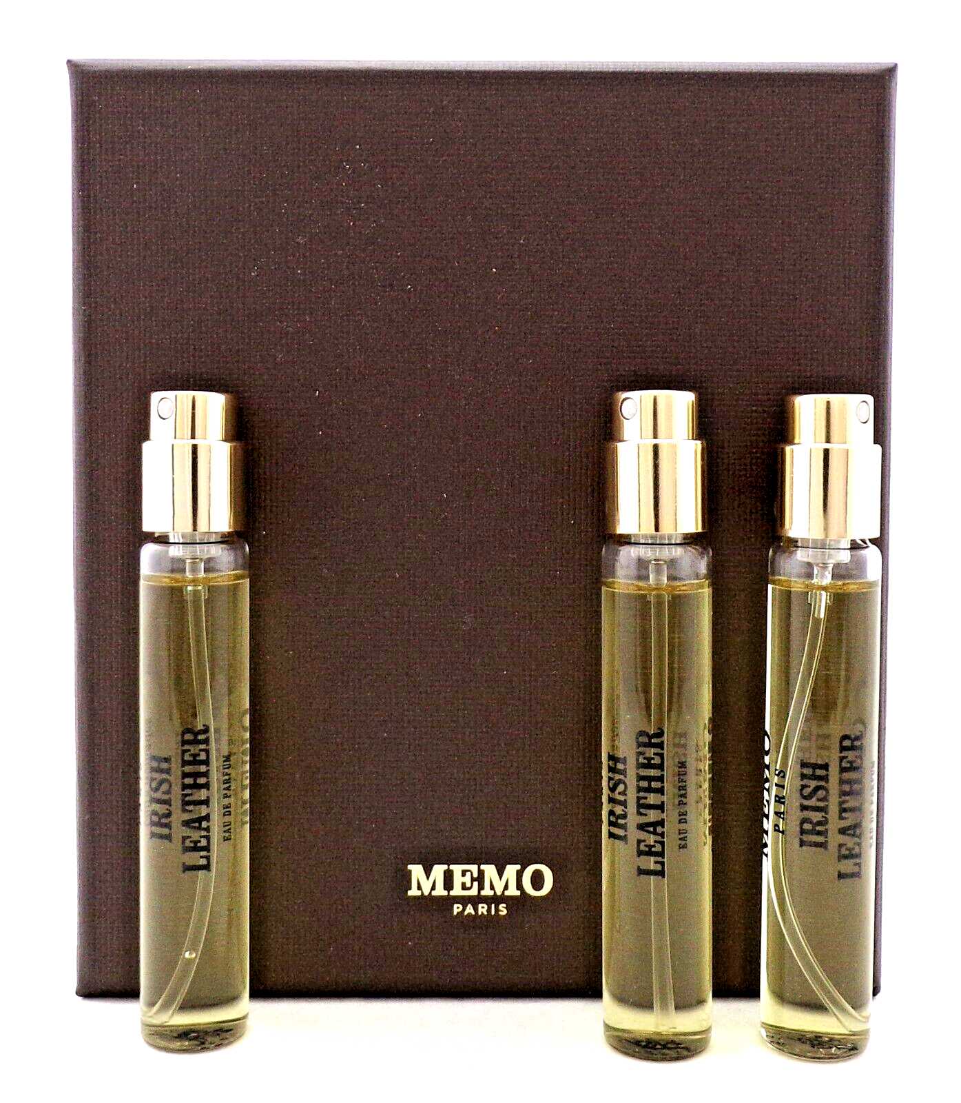 Memo Paris IRISH Leather 3 x 0.33 oz./10 ml. EDP REFILL Purse Spray Unisex New