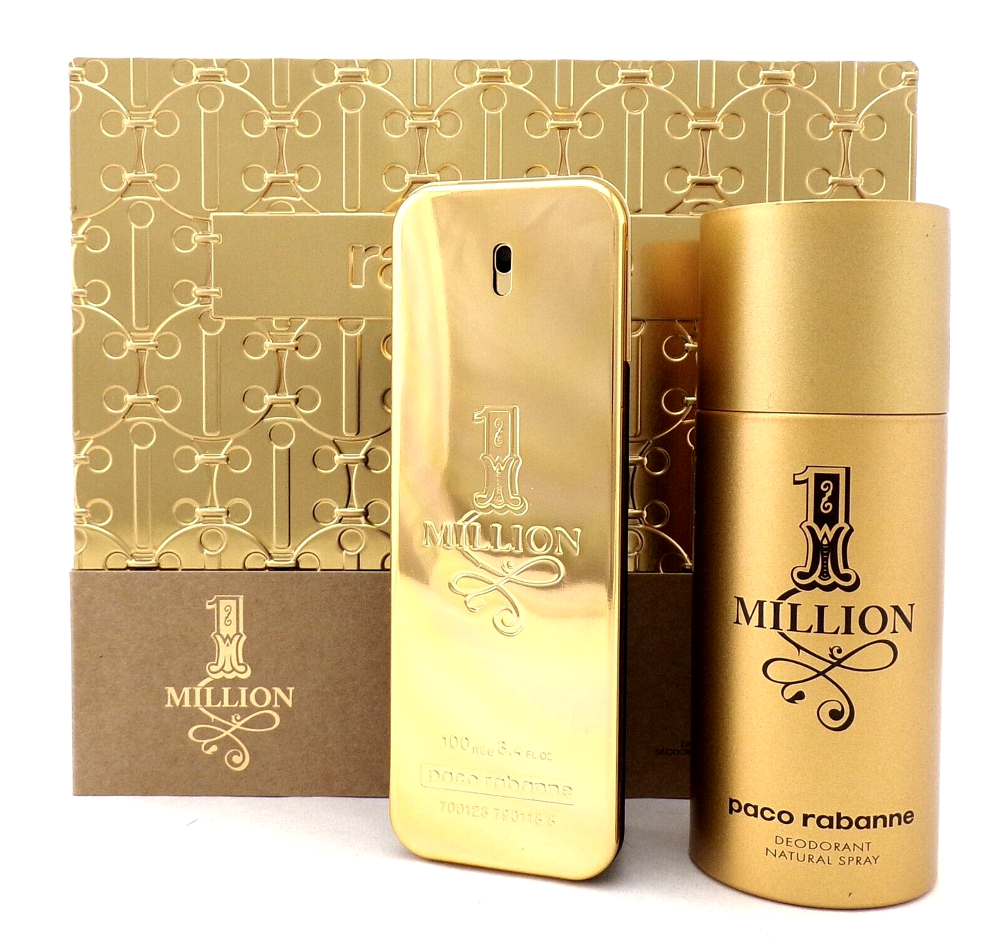 1 Million by Paco Rabanne 3.4 oz. EDT Spray + 5.1 oz. Deodorant Spray. New SET