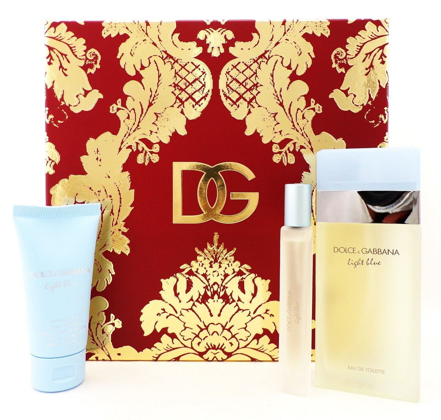 Dolce & Gabbana Light Blue for Women Set 3.3 oz. EDT+0.33 oz EDT+1.7 B/Cream NEW