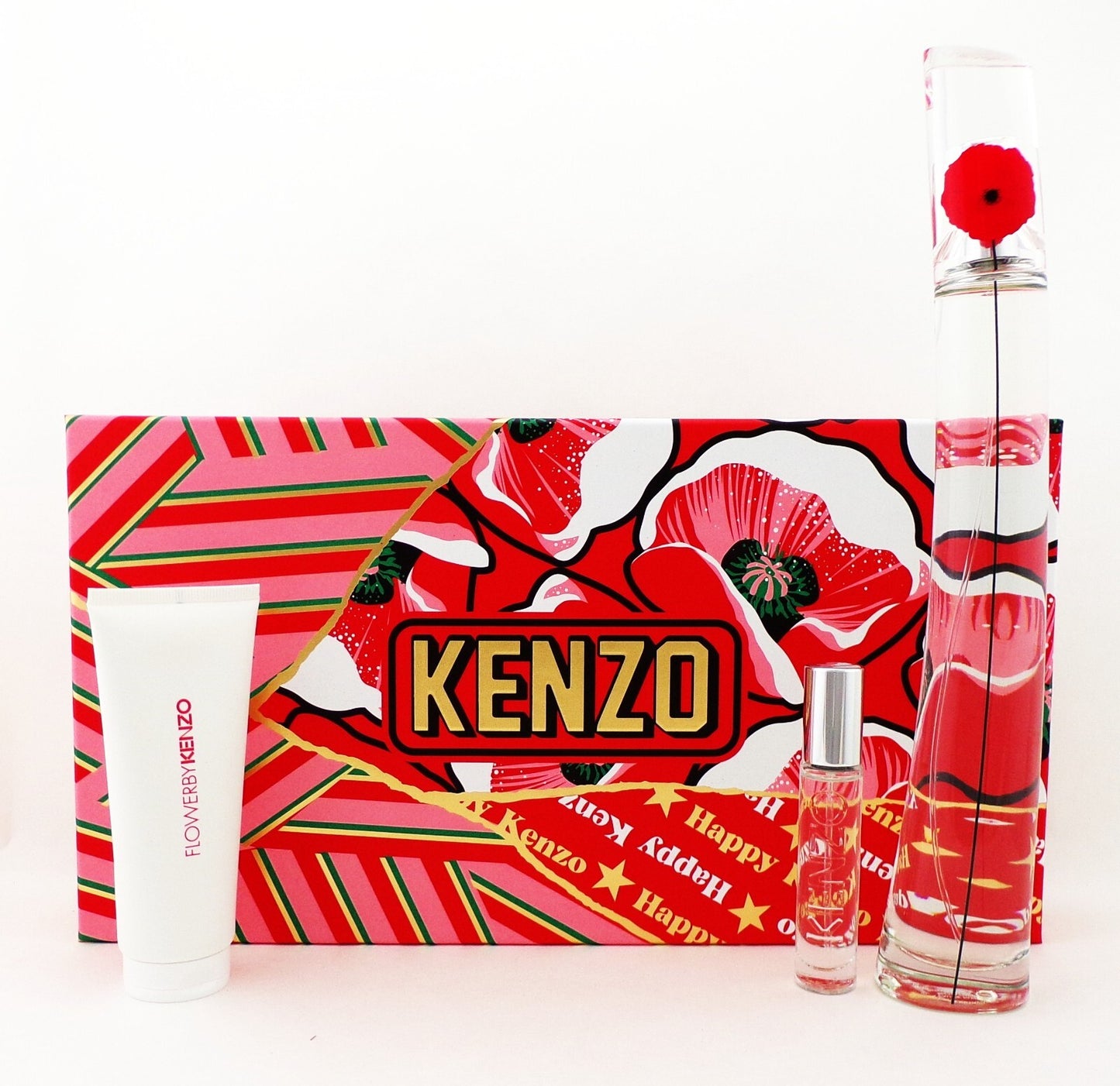 FLOWER by Kenzo 3 Pcs Set: 3.3 oz. & 0.3 oz EDP Spray + 2.5 oz EDP in a Milk New