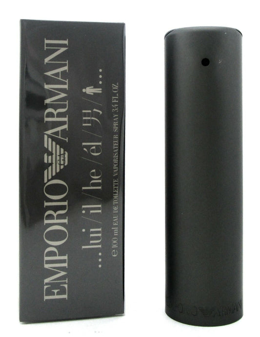 Emporio Armani HE for Men 3.4 oz./ 100 ml. Eau de Toilette Spray. New DAMAG. Box