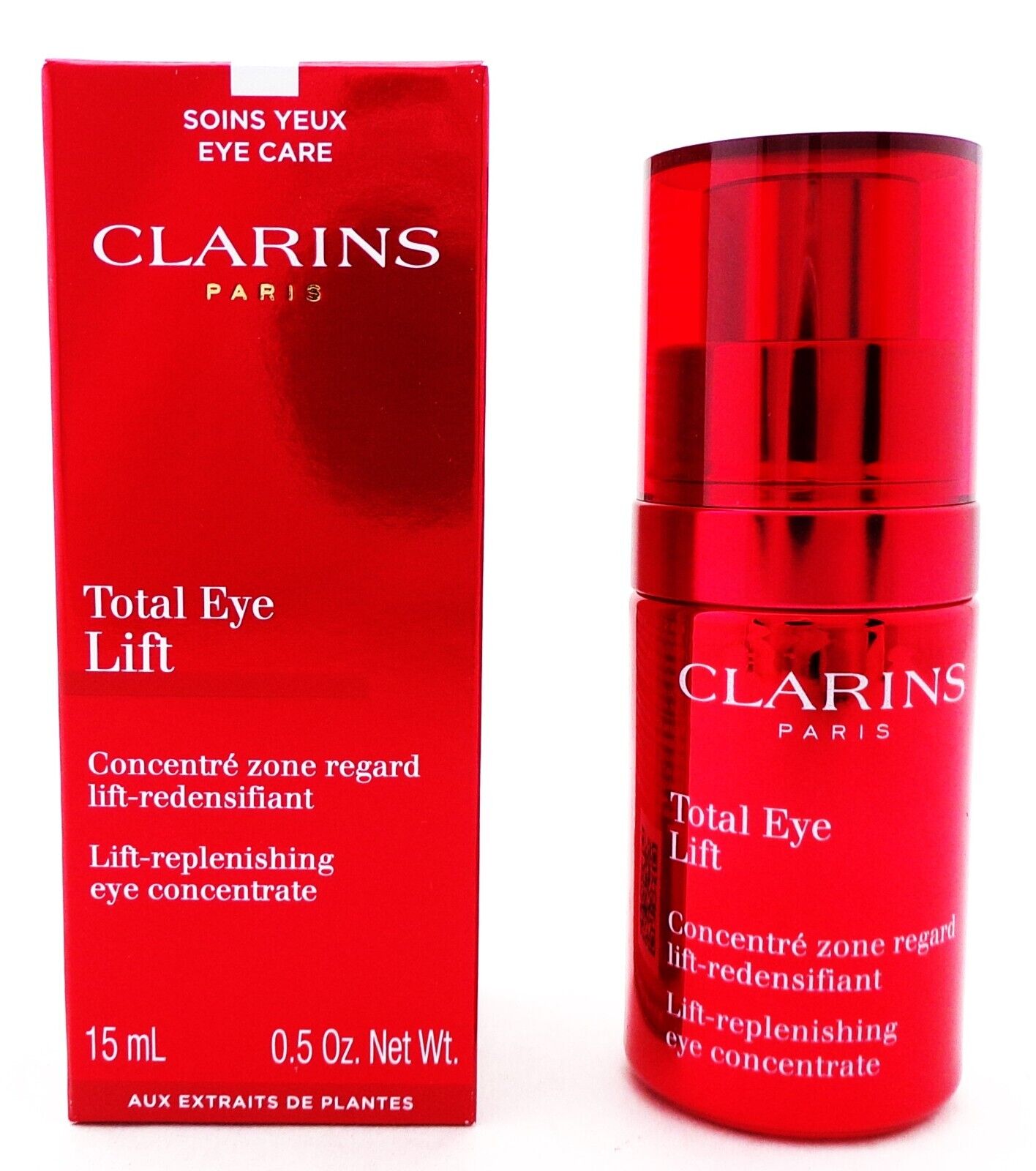 Clarins Total Eye Lift-replenishing Concentrate 15 ml./ 0.5 oz. New Damaged Box