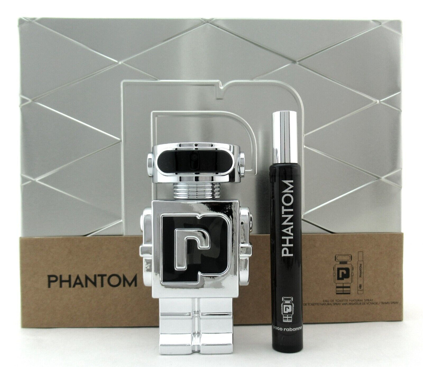 Phantom by Paco Rabanne 2 Pc Gift Set Men EDT Spray 1.7 oz.+EDT Travel 10 ml New