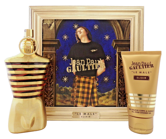 Jean Paul Gaultier Le Male Elixir 4.2oz PARFUM Spray+2.5oz Sh/Gel. New Men's SET