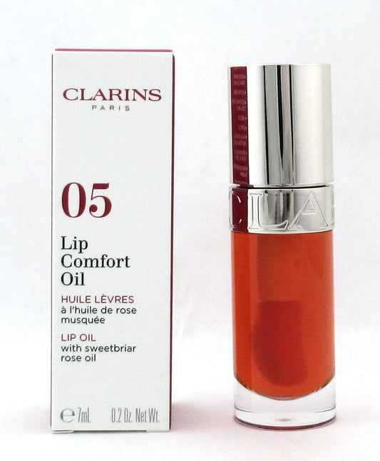 Clarins 05 Apricot Lip Comfort Oil with Sweetbriar Rose Oil 7 ml./ 0.2 oz. New
