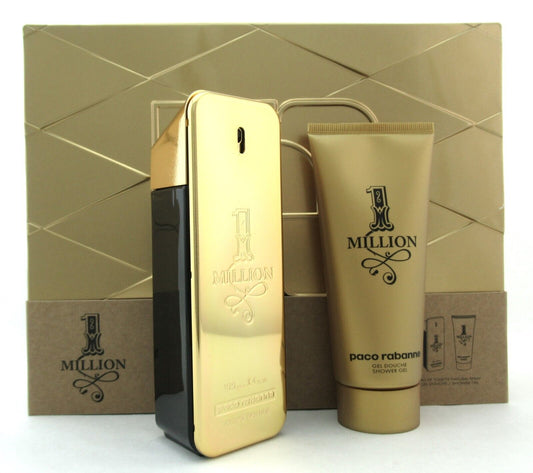 1 Million by Paco Rabanne Set 3.4 oz. EDT Spray for Men + 3.4 oz. Shower Gel New